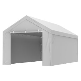 VEVOR Carport Replacement Canopy Cover Top + Side Wall 10 x 20 ft, Garage Tent Shelter Tarp Heavy-Duty Waterproof & UV Protected